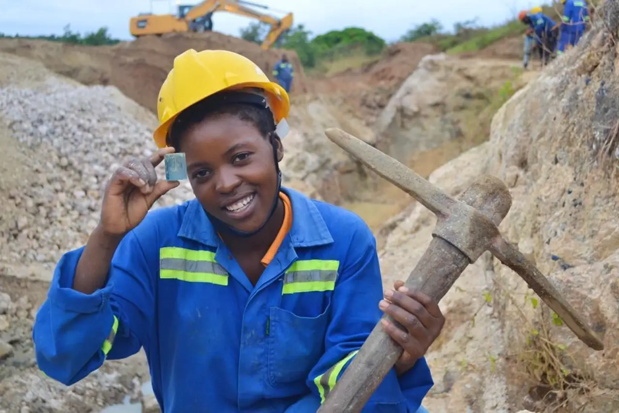 female mine worker