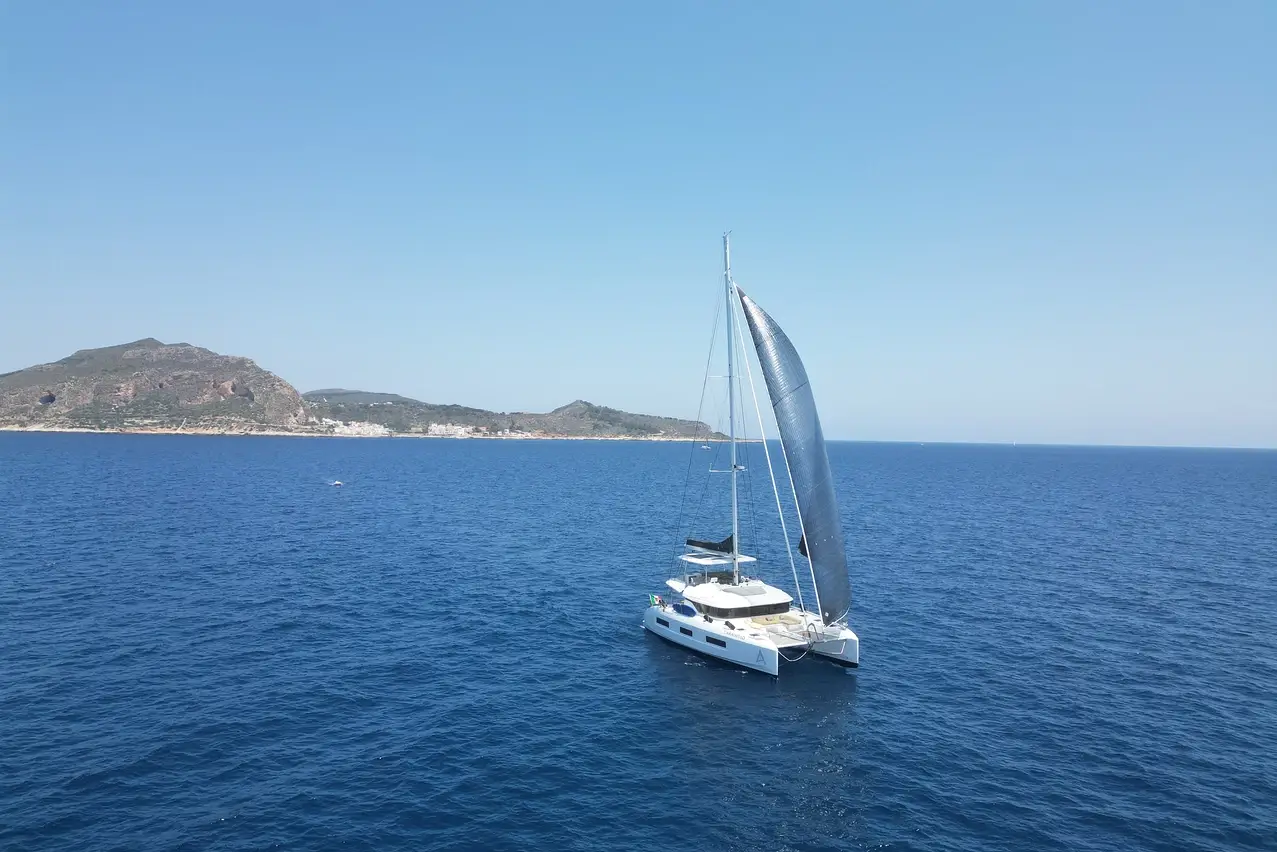 sailing on a catamaran
